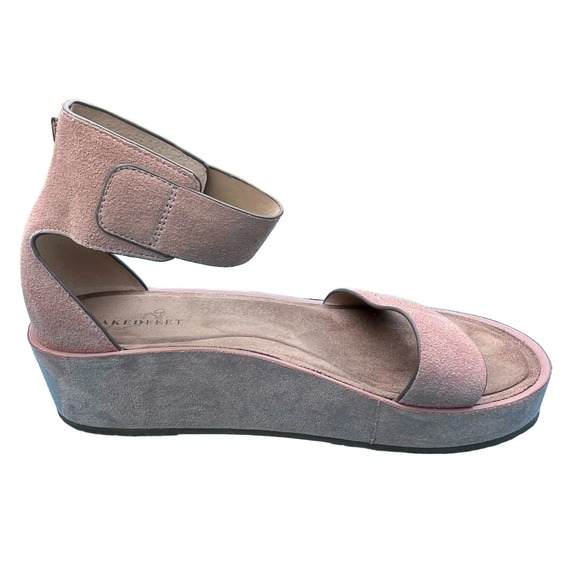 Naked Feet “Renzi” Women’s Blush Suede Wedge Comfort Sandals 9M - Picture 4 of 12